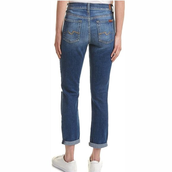 7 For All Mankind Women's Josefina Jeans Size 27 Distresses Skinny Boyfriend - Picture 2 of 6